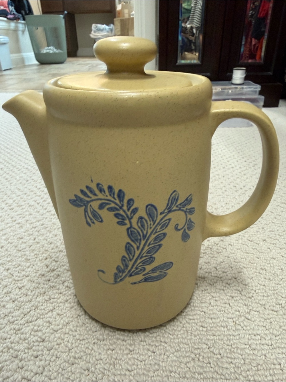 Vintage McCoy Pottery 1419 Server Coffee Tea With Lid Brown MCM B359